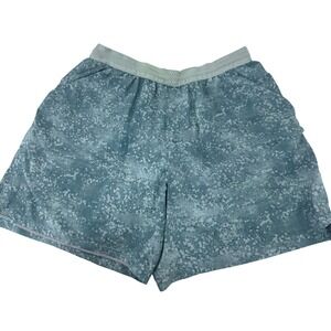 VRST Large Mens Athletic Shorts Teal Camo Print Running Gym Workout Sportswear